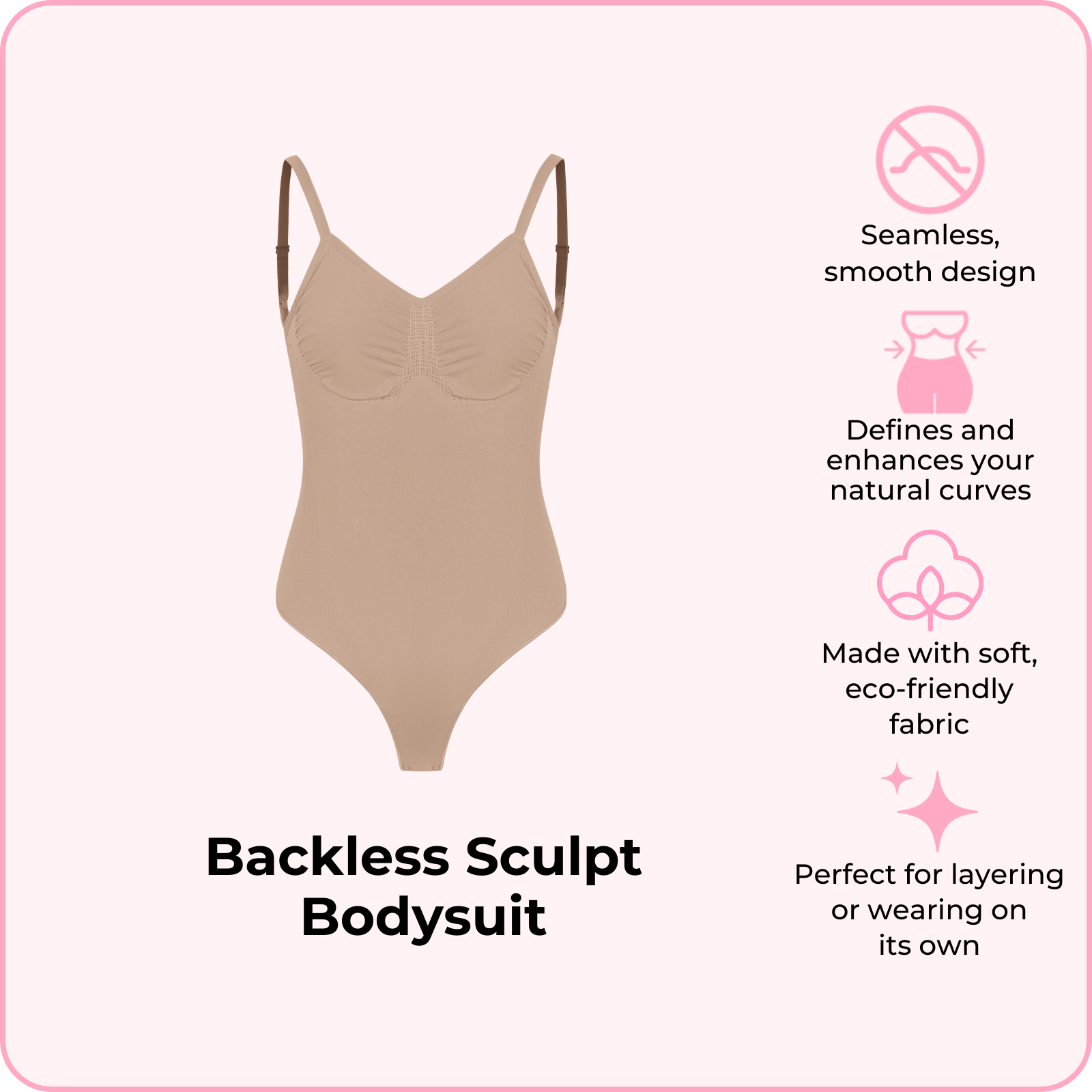 Backless Sculpt Bodysuit | Targeted Sculpting & All-Day Comfort