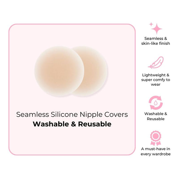 Bodico 2 Seamless Nipple Covers Self- Adhesive and Reusable Foam