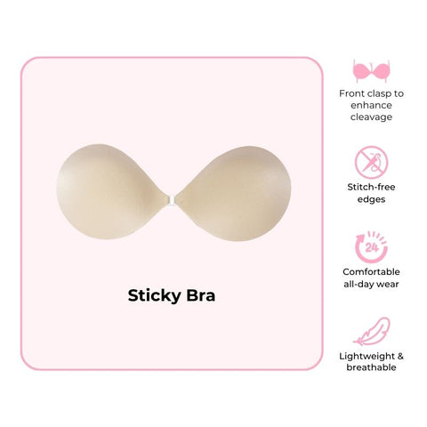 This Is What Those Pull-Together Sticky Bras Look Like On Different-Sized  Bodies